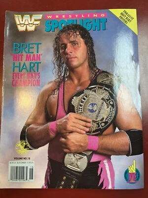 Vintage WWF Volume No. 18 Bret Hart Spotlight Magazine 1992 Poster Included - Image 1 of 4