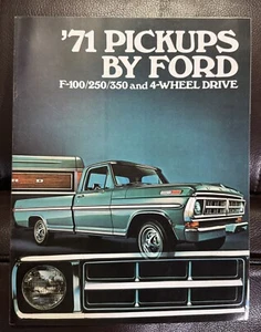 1971 Ford Truck Model F 100 250 350 4 W/D Pickup Drive Brochure Features Specs - Picture 1 of 4