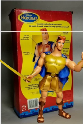 Figura Golden Glow Hercules Disney Mattel Como Nueva 12" Luz del Sol Activada Caja Abierta Foto 1 de 4