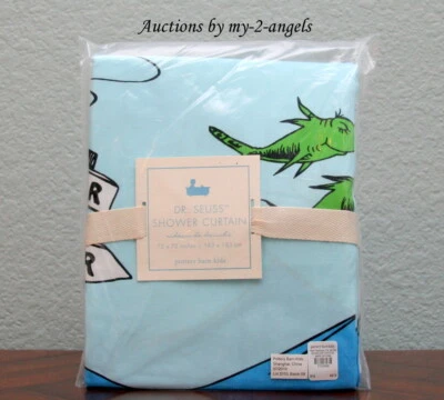 NUEVO RARO Pottery Barn Kids DR. SEUSS CORTINA DE DUCHA *un pez dos peces AZUL Foto 1 de 2