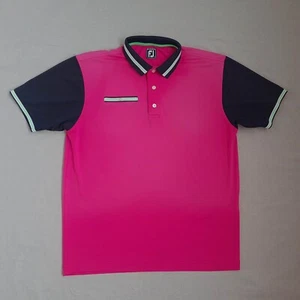 Footjoy Athletic Fit Golf Polo Shirt Size XL Pink Pocket Performance Stretch - Picture 1 of 23