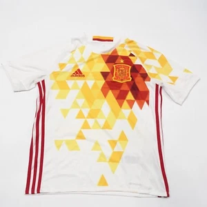 Adidas Spain Away Authentic Jersey Boys Large White Climacool Crew Short Sleeve - Picture 1 of 6