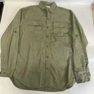 Ducks Unlimited Mens Long Sleeve Khaki Vented Long Sleeve Shirt L - Picture 1 of 7