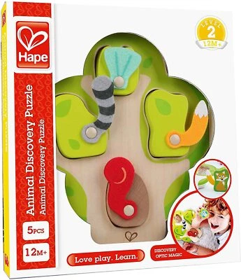 Hape Who’s in The Tree Puzzle Game, Multicolor, 5'' x 2'' - Image 1 of 2