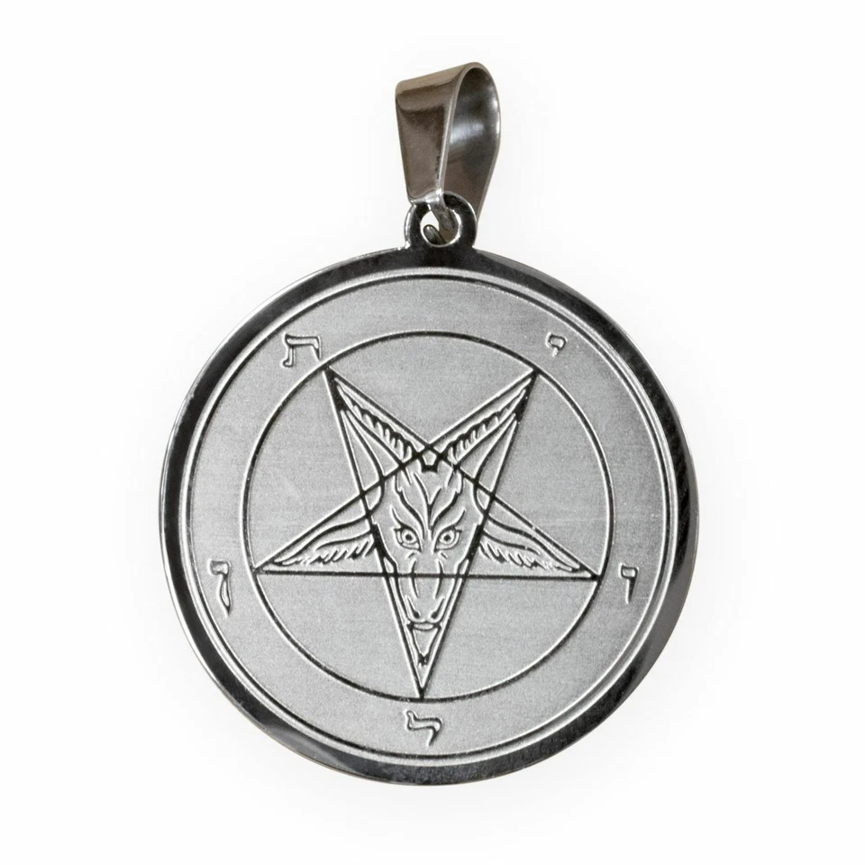Pentagramm Baphomet Siegel Satan Ketten Anhänger Edelstahl Hexe Gothic Schmuck - Bild 1 von 4