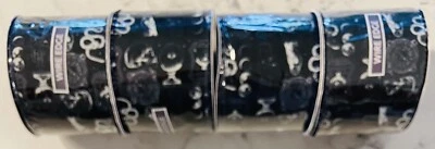 4 -Halloween Ribbon Black Owls Moons Palms Wire Edge Roll A  2.5 in X 4 yards - Image 1 of 4