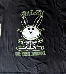 Camiseta Happy Bunny Crazy Inside Skeleton Jim Benton Talla 2XL XXL Camiseta Estilo y2k - Imagen 1 de 6
