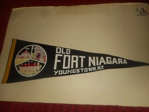 Old Fort Niagara Youngstown, NY Souvenir Pennant 27" c.1960s - Picture 1 of 12