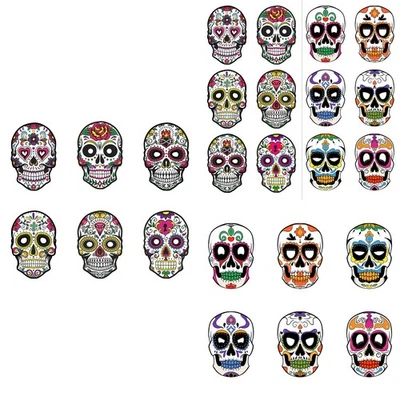 Day of The Dead Skull Mask Paper Costume Masks Halloween Mexican Skeleton Masks - Image 1 of 3
