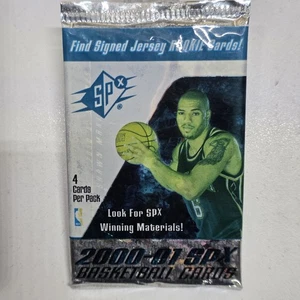 Tarjetas coleccionables de baloncesto de la NBA SPX 2000-01 paquete sellado de fábrica (4 tarjetas) - Imagen 1 de 4