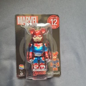 Bearbrick Happy Kuji Captain Marvel #12 100% Marvel Endgame Medicom Keychain - Picture 1 of 2
