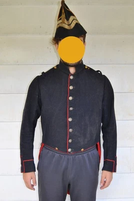 Late 1800s Old French Parisian Theatre Napoleonic Uniform Tunic and Bonnet - Image 1 of 4