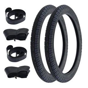 Moped Reifen komplett Set 2x 2.25-17 (2 1/4 x 17) Hercules Prima Zündapp Mofa - Bild 1 von 4