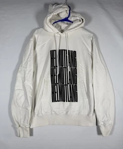 Helmut Lang Bold Logo Hoodie Medium Pullover Fleece Stretch Rippstrick Känguru - Bild 1 von 8