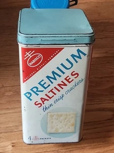 Vintage 1969 Nabisco Premium Saltine Crackers Dose - 14 oz. - 9,5" großes Dekor  - Bild 1 von 7