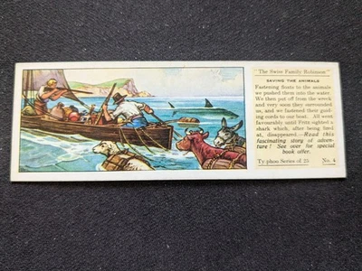 1935 Ty-Phoo Swiss Family Robinson Card # 4 Saving the Animals (EX) - Image 1 of 3