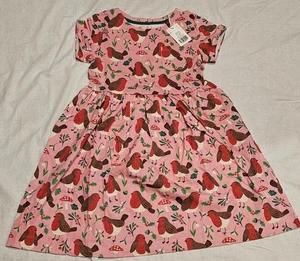 Mini Boden festliches Robin Jersey Kleid rosa Weihnachten Neu mit Etikett neu 8-9 - Bild 1 von 8