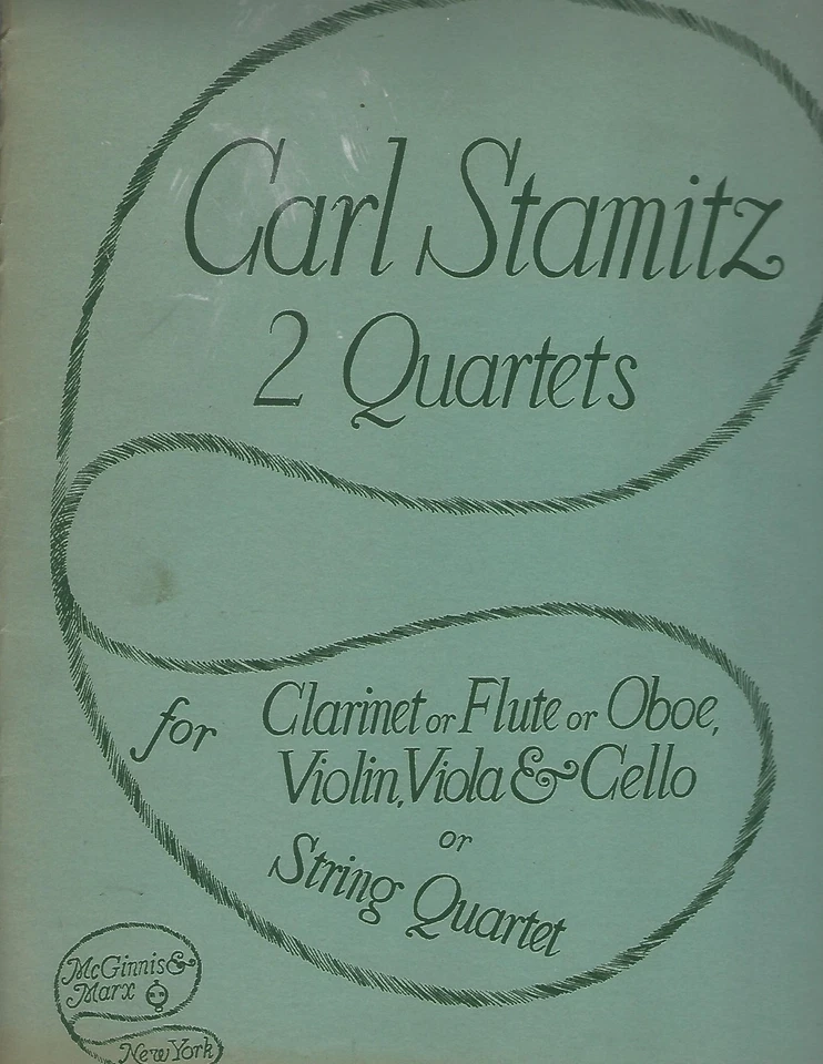 Carl Stamitz 2 квартета кларнет флейта гобой скрипка виолончель поместье Artie Shaw - Изображение 1 из 1