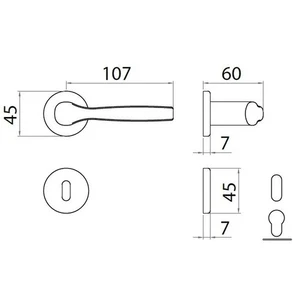 MANIGLIA GPB GABRY RB8 ALLUMINIO ARGENTO (F1) - Foto 1 di 4