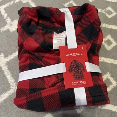 NUEVO CON ETIQUETAS Wondershop Talla 8 Familia Navidad Vellón Albornoz Bata Búfalo Cuadros Rojo Negro Foto 1 de 2