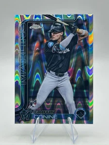 Tarjeta 2025 Topps Chrome Griffin Conine Raywave #86 RC MLB Miami Marlins - Imagen 1 de 2
