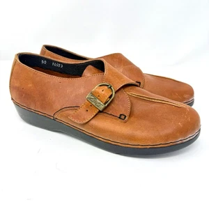 Vintage Zeeta Zeno Exp Munk Strap Shoes 40 Cognac Euro Comfort *New* In Box! - Picture 1 of 7