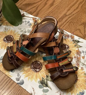 Women’s L’Artiste Gipsy Multicolored Leather Sandals By Spring Step Size 9 - Image 1 of 4