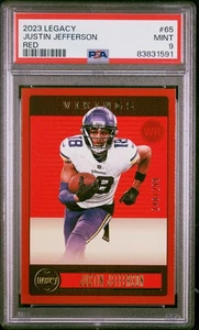 Panini Legacy #65 2023 Justin Jefferson Vikings rojo PSA 9 - Imagen 1 de 2