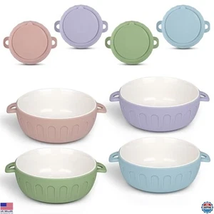 iNeibo Set 4 Ciotole per Bambini in Porcellana Senza BPA con Aspirazione Silicone, Microonde - Foto 1 di 6