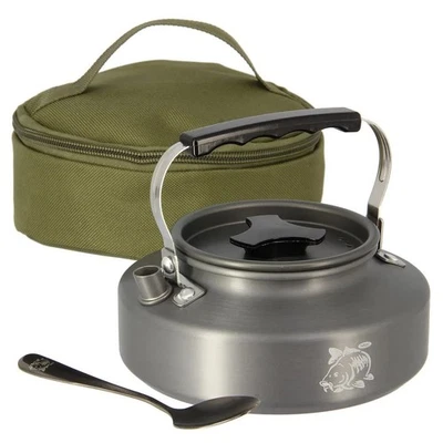 Wasserkessel 0,8 L Tasche Löffel Deckel Tragegriff Teekessel Outdoor Camping - Bild 1 von 4