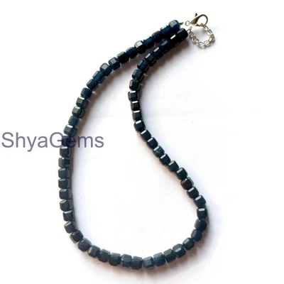 Blue Sapphire 6mm Faceted Square Beads, Top Quality Blue Sapphire Beads, Faceted - Image 1 of 4