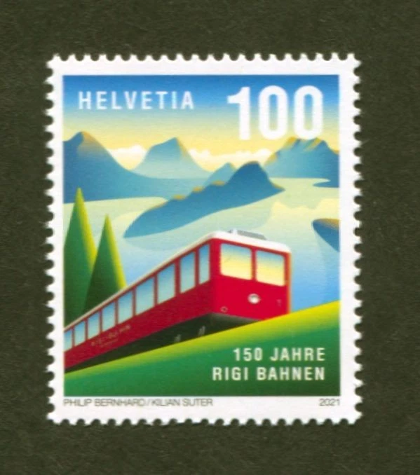 Suiza Sc# 1805, sello del 150 aniversario de Rigi Railways, en muy buen estado MNH, sin fallas Foto 1 de 1