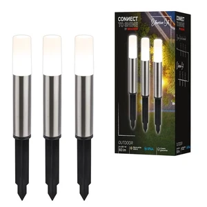 Connect to Shine 3er Set LED Poller Erweiterungsset mit Erdspieß IP44 Warmweiß - Imagen 1 de 12