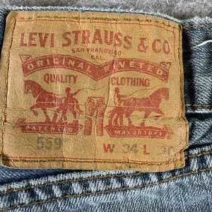 Vintage LEVI'S 559 Blue Relaxed Straight Leg Jeans 38x30 (actual 34X27) - Bild 1 von 15