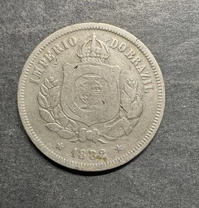 BRASIL Pedro II 1882 100 Reis Río de Janeiro KM# 477 Moneda Rara Mundo Extranjero - Imagen 1 de 2