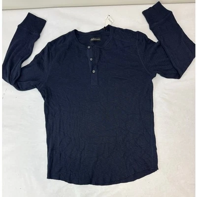 NWT Neiman Marcus Knit Henley Navy Blue Preppy Long Sleeve Men's Medium - Image 1 of 4