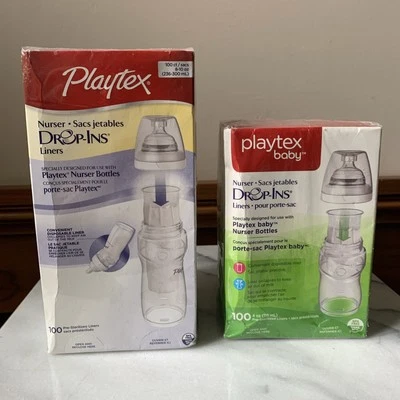 Forros para botellas de enfermería Playtex, de 8 oz a 10 oz - 2x 100 unidades - SELLADOS Foto 1 de 4
