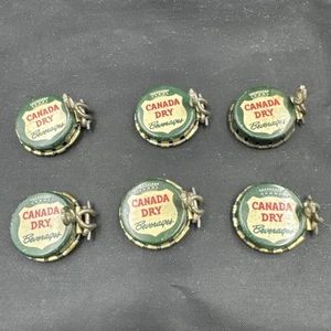CANADA DRY SODA KORK N' SEAL RESEAL BOTTLE CAP/CROWN BEVERAGE DRINK SET OF 6 - Picture 1 of 6