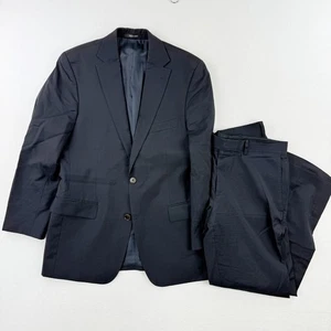 BOSS HUGO BOSS Black Wool Suit 38R Jacket + 32 Pant - Picture 1 of 14