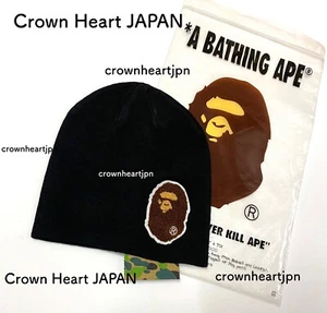 New A Bathing Ape Men's APE BIG APE HEAD KNIT CAP Black Beanie from BAPE - Picture 1 of 8