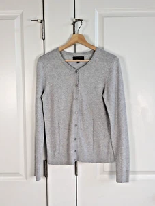 Banana Republic Cardigan Women S Gray Luxe Yarn Crew Neck Button Front Sweater - Picture 1 of 7