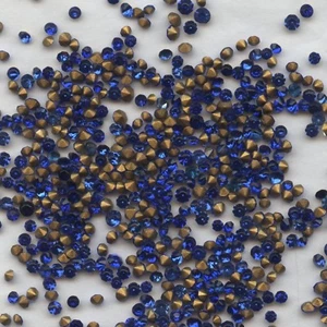 451113 *** 60 STRASS ANCIENS FOND CONIQUE MIX BLEU 2,1 + 2,4mm - Picture 1 of 1