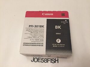 GENUINE Canon PFI-301BK Black Ink Tank IPF9000 IPF8000 1493B001AA OEM IPF8100