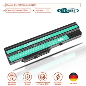 11.1V BTY-S11 BTY-S12 Akku Für MSI Wind N011 U90 U100-036LA Advent 4211 4212 - Bild 1 von 12