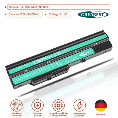 11.1V BTY-S11 BTY-S12 Akku Für MSI Wind N011 U90 U100-036LA Advent 4211 4212 - Bild 1 von 4