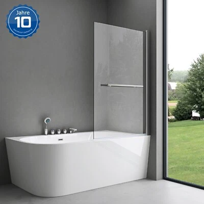 DOPORRO Badewannenaufsatz inkl. Handtuchhalter Duschwand für Badewanne ESG mit NANO NEU!