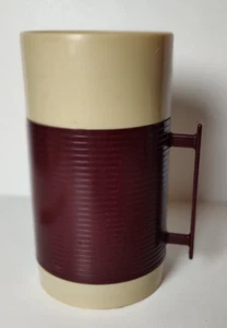 Vintage Sears Roebuck & Co. Pint Thermos #73102 Made In USA Burgundy & Tan - Picture 1 of 10