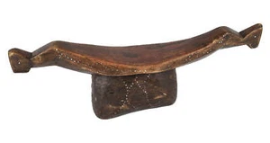 Dinka Kopfstütze/Hocker mit Metallnieten Zentralafrika - Bild 1 von 4