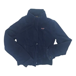 Chaqueta Abrigo Holister Súper Suave Cálida Algodón Doble Forrado Azul Marino Talla Mediana - Imagen 1 de 12