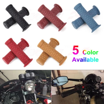 Par de empuñaduras de goma para motocicletas de 7/8" manillar café corredor moto de tierra universal Foto 1 de 4